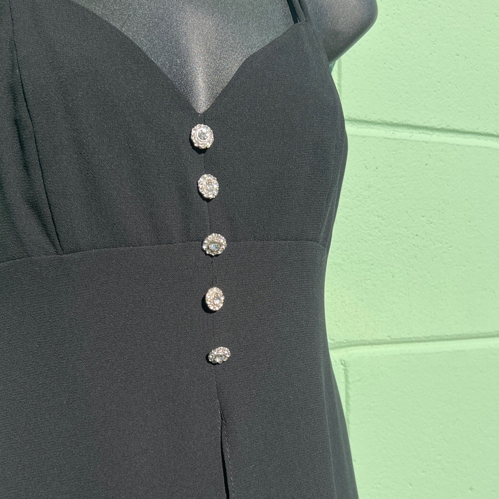 Vintage Dave & Johnny Black Mini Dress Size 6 - Picture 2 of 7